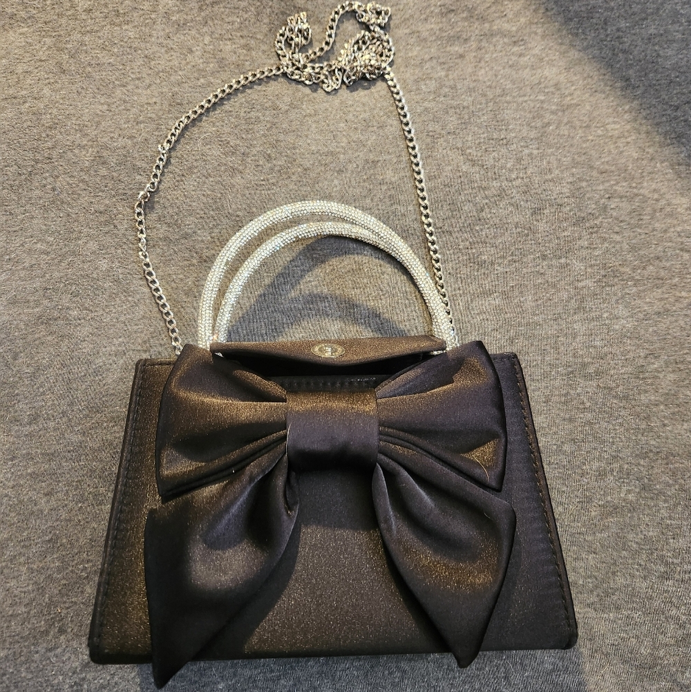 Elegant Black Bow Handbag